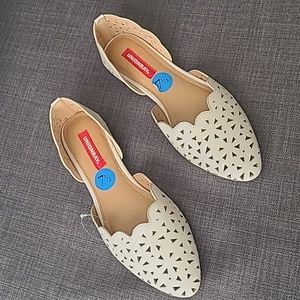 UNIONBAY Women's Wazes Ballet Flat - Taupe Slip On,Laser Cut Design 7.5